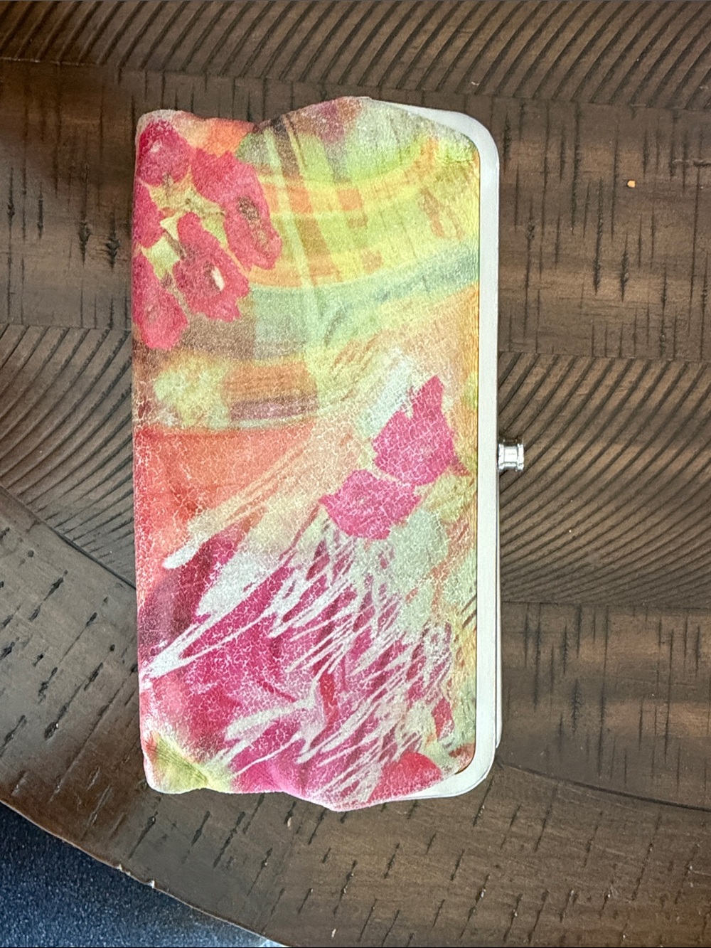 HOBO Multicolor Floral Print Clutch in Pink, Green, Yellow
